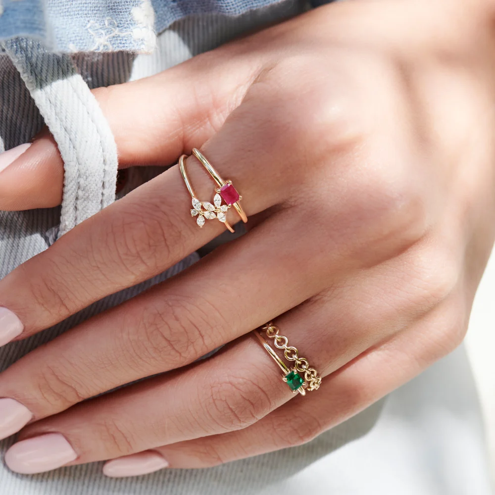 14K Gold Stackable Dainty Ring - Image 5