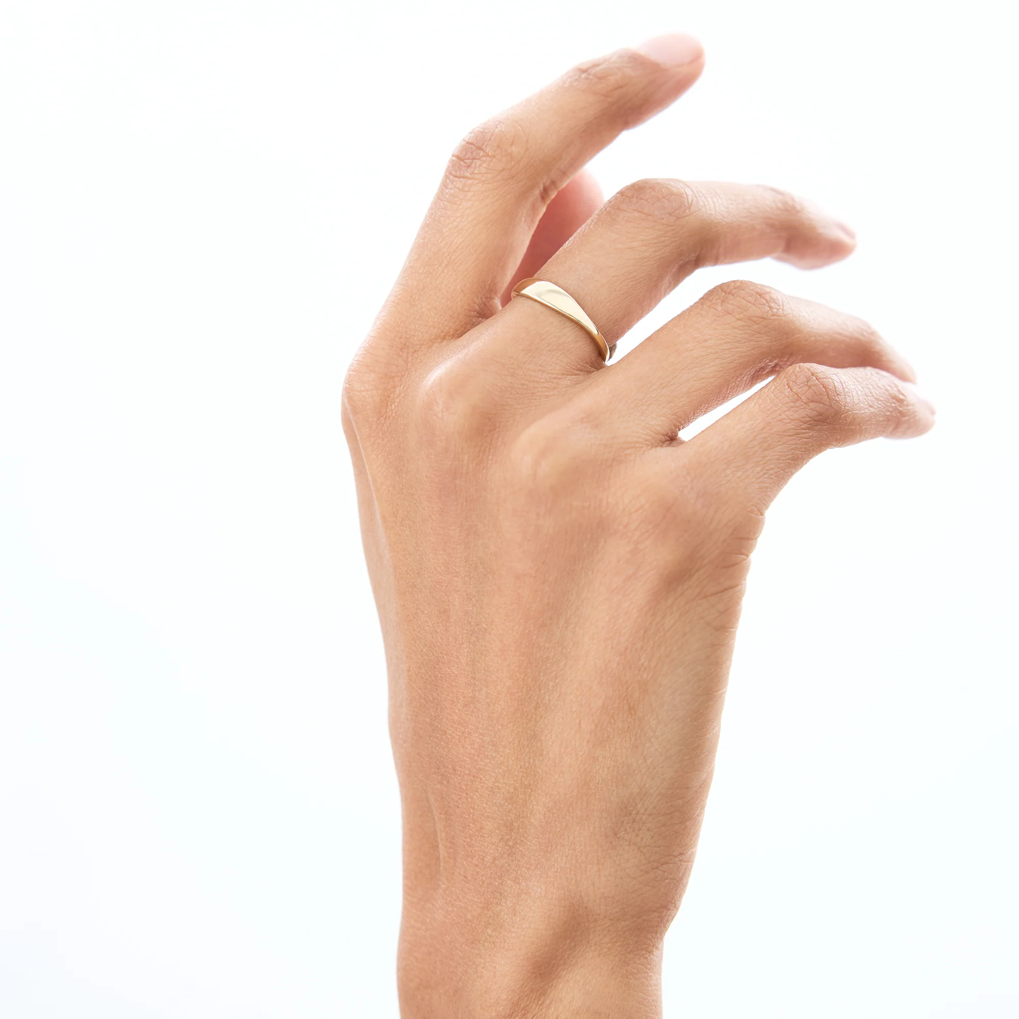 14k Gold Tapered Dome Gold Ring - Image 5