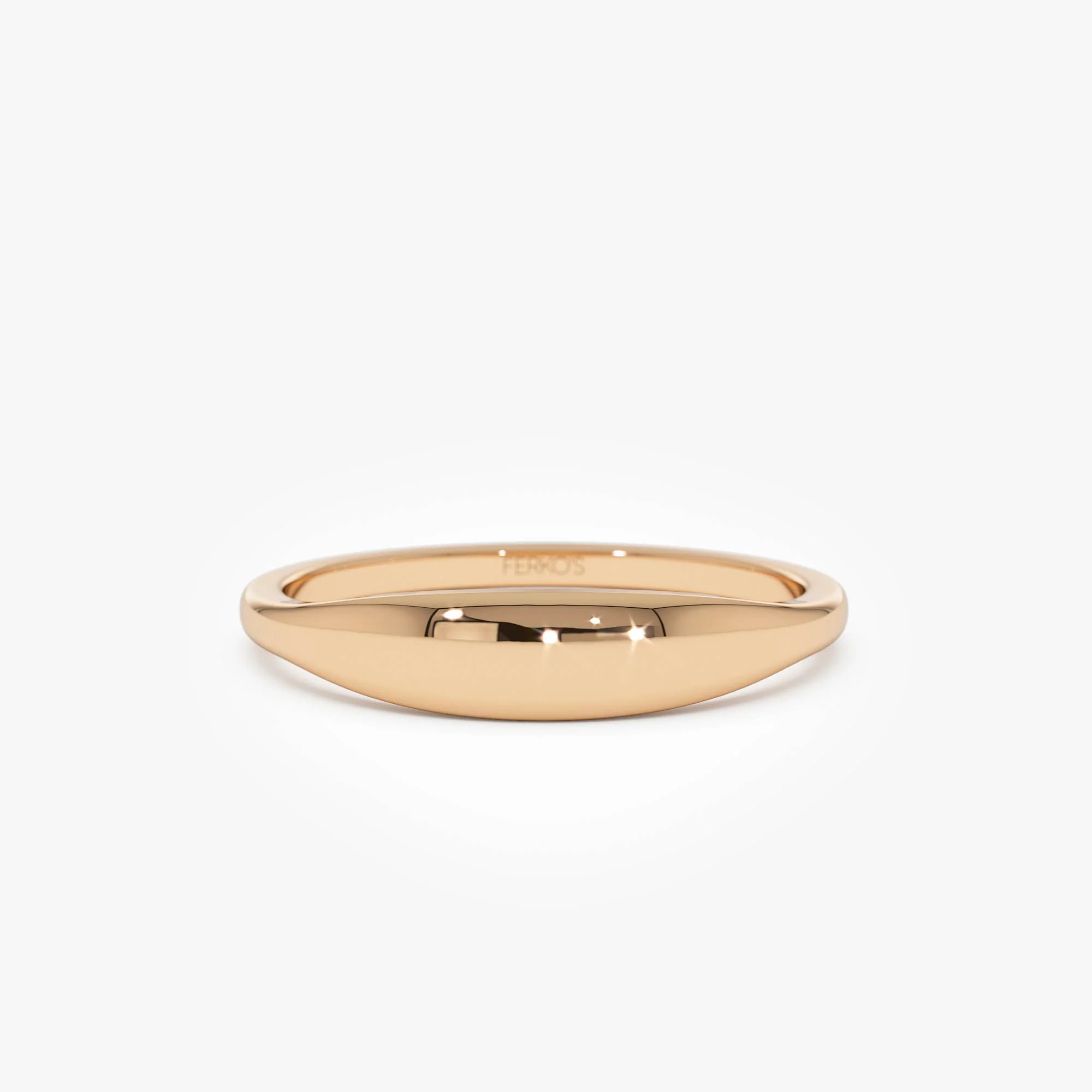 14k Gold Tapered Dome Gold Ring - Image 6