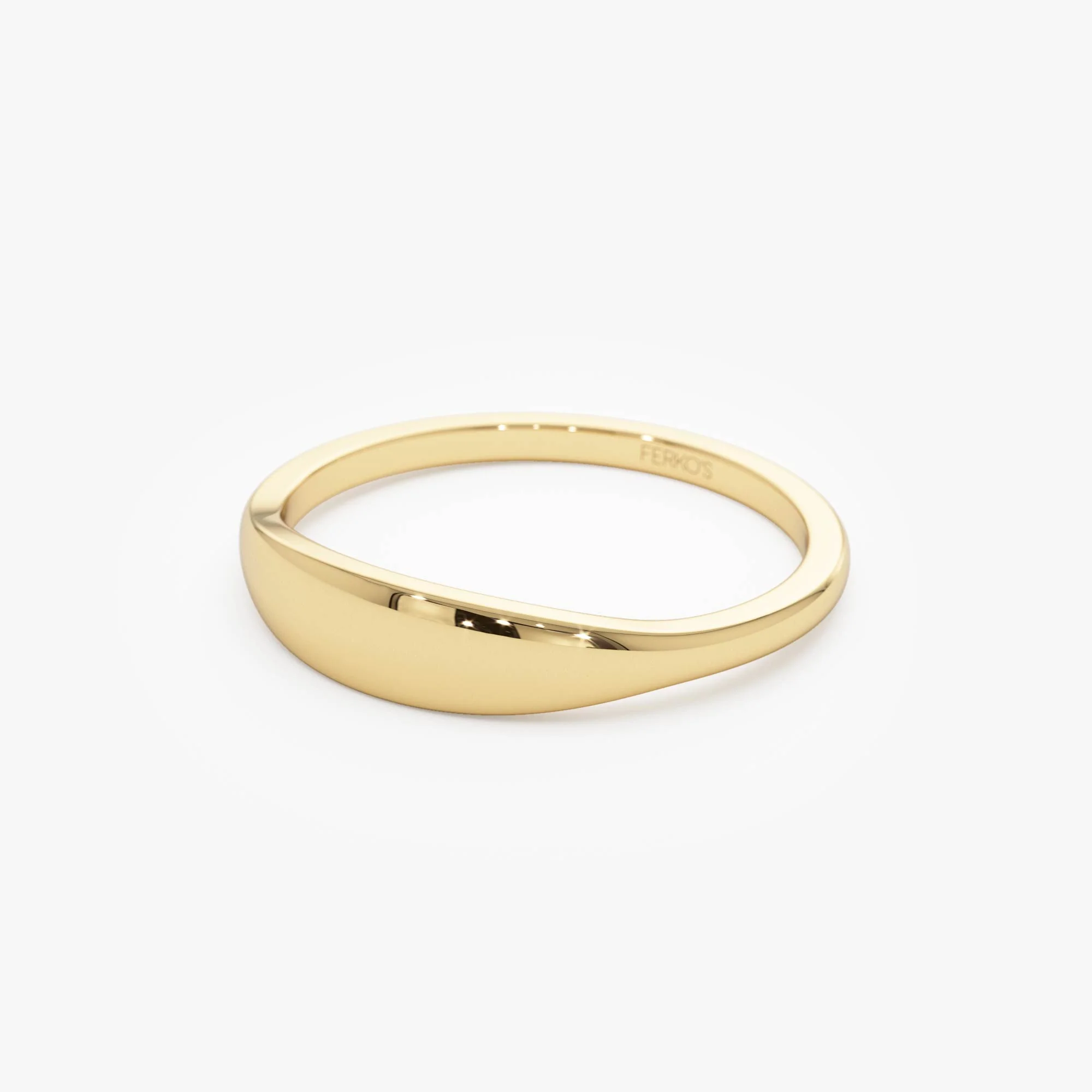 14k Gold Tapered Dome Gold Ring - Image 8
