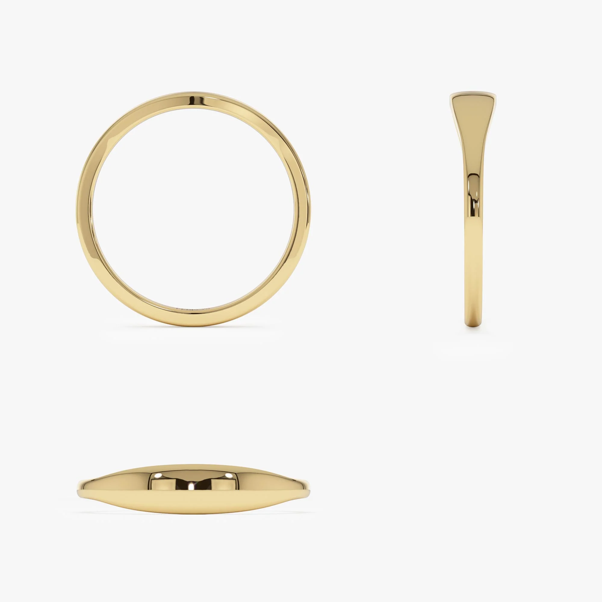 14k Gold Tapered Dome Gold Ring - Image 9