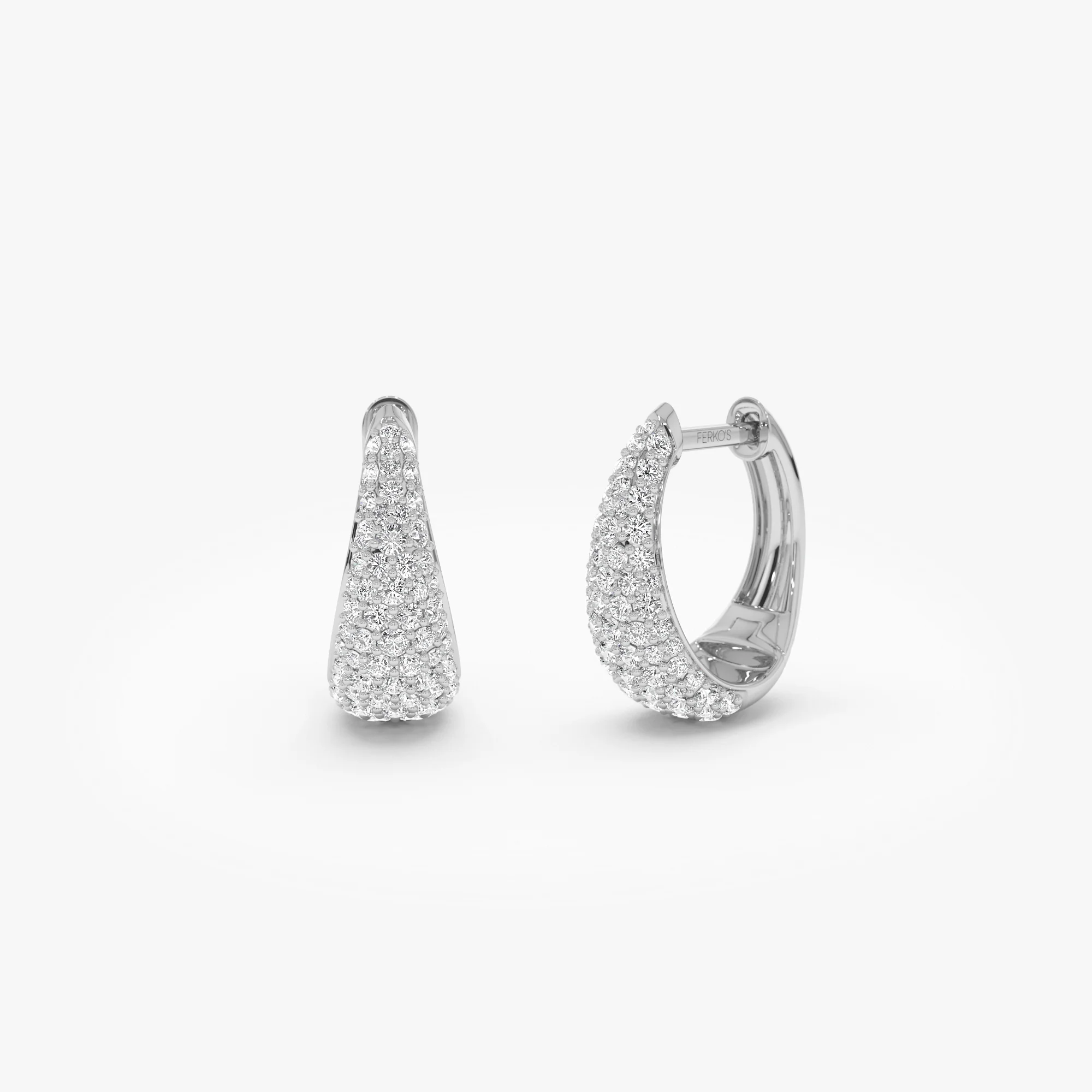 14K Gold Teardrop Diamond Hoop Earrings - Image 6
