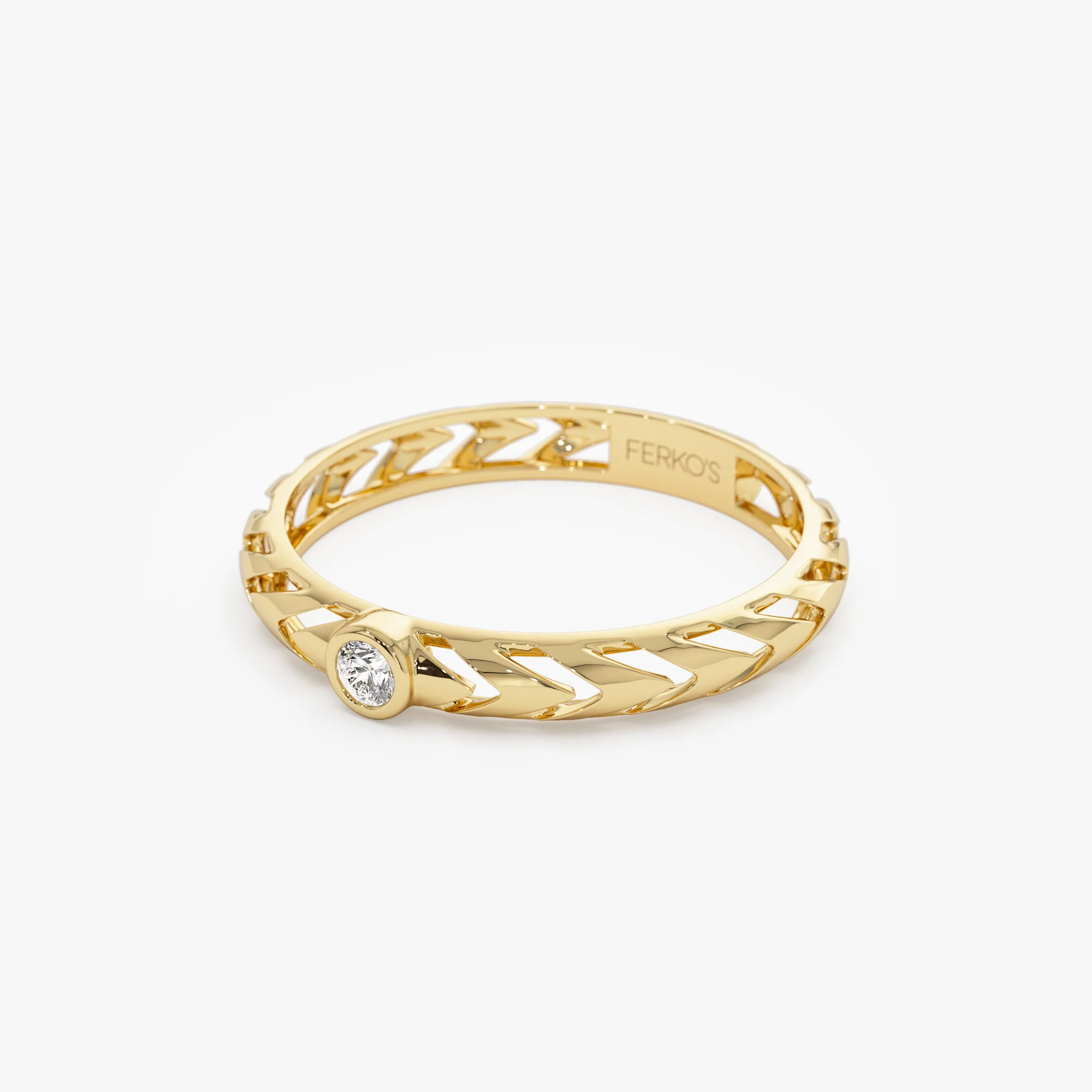 14k Gold Unique Diamond Modern Ring - Image 6