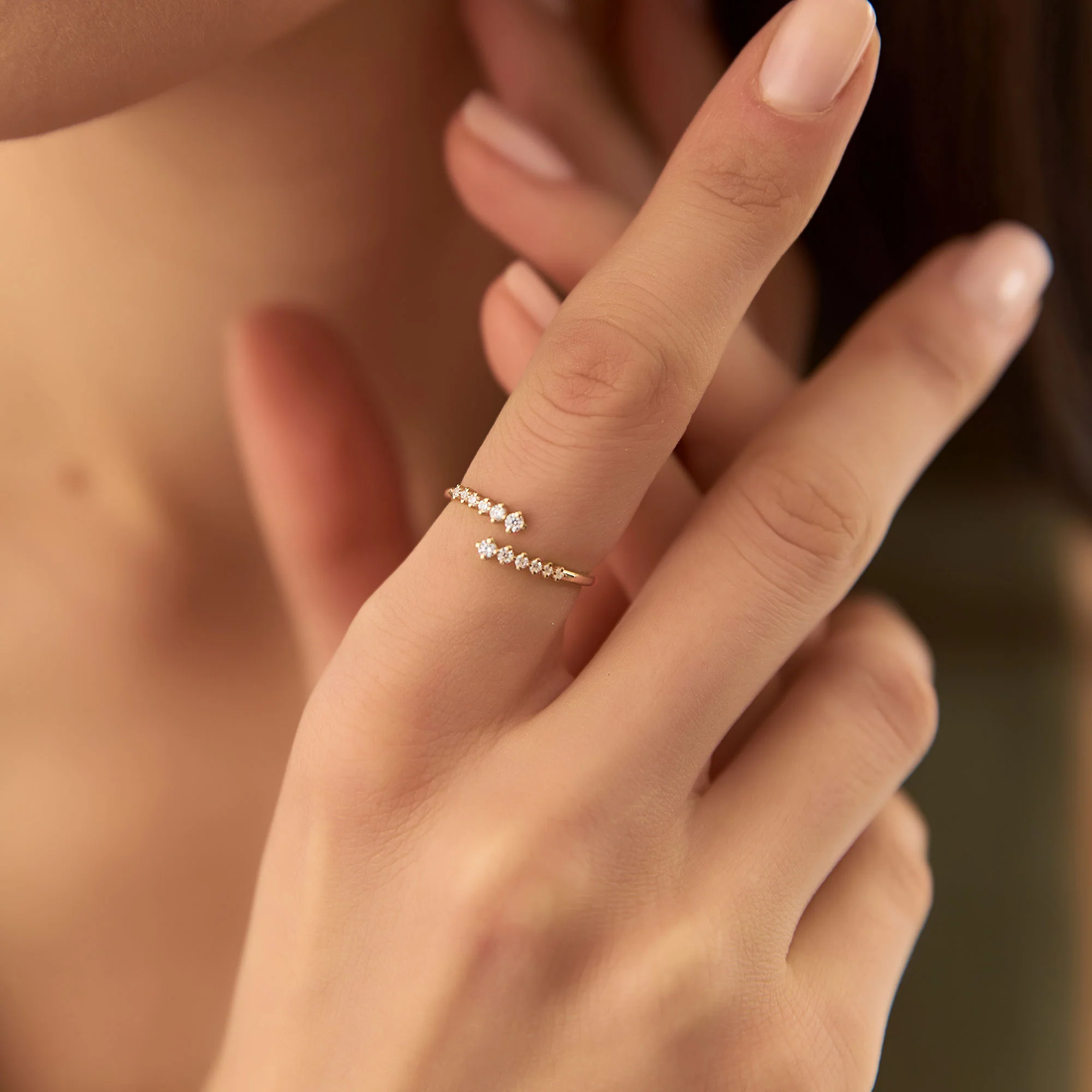 14K Gold Wrapped Diamond Ring - Image 4