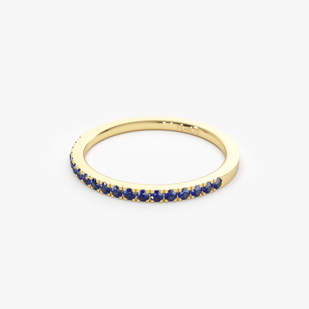 14k Half Eternity Blue Sapphire Ring - Image 10