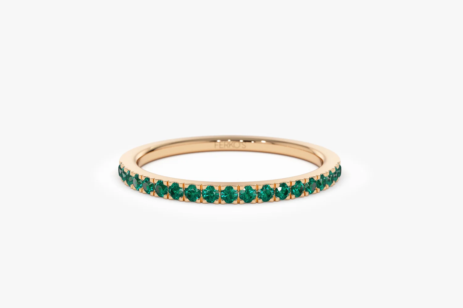 14k Half Eternity Emerald Ring - Image 11