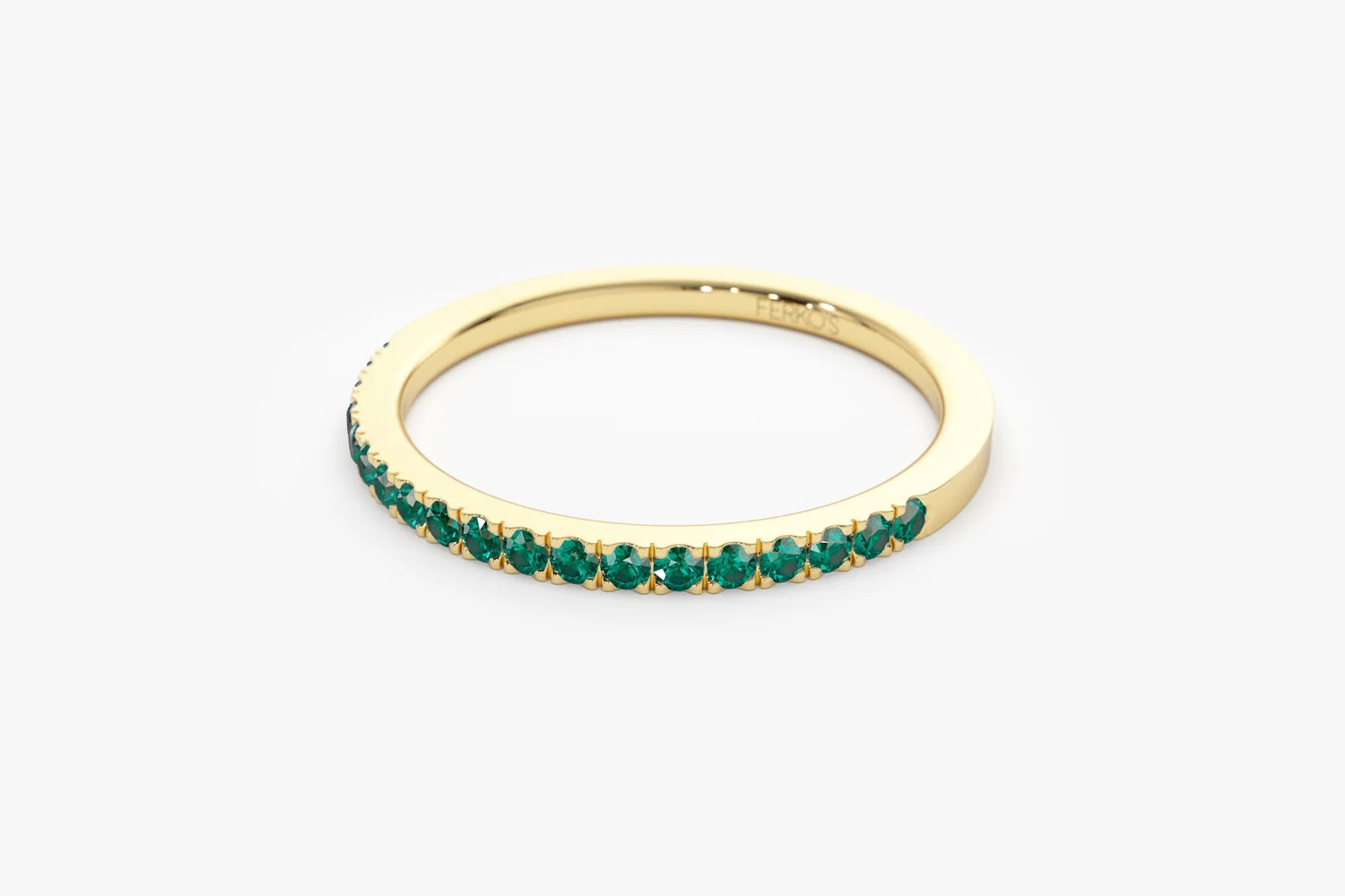 14k Half Eternity Emerald Ring - Image 13