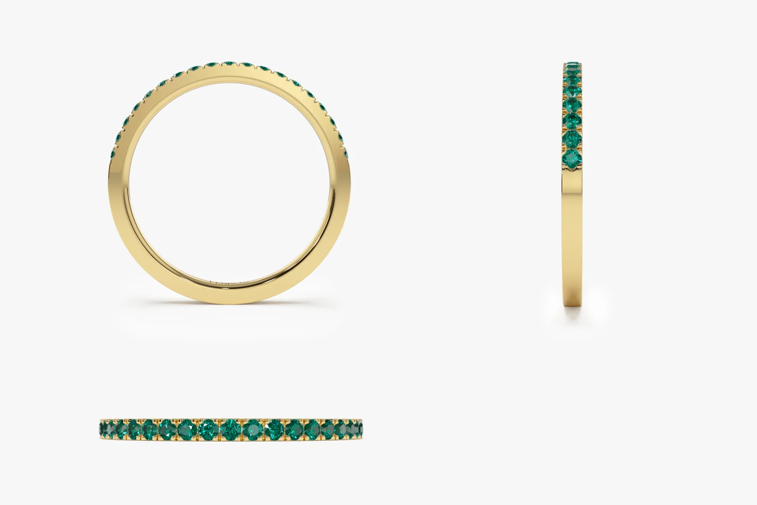 14k Half Eternity Emerald Ring - Image 14