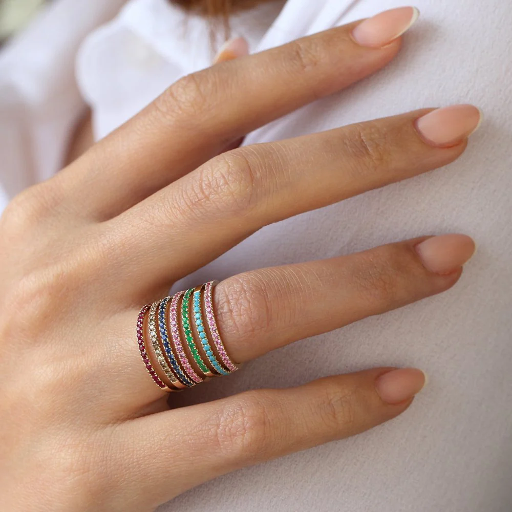 14k Half Eternity Emerald Ring - Image 3