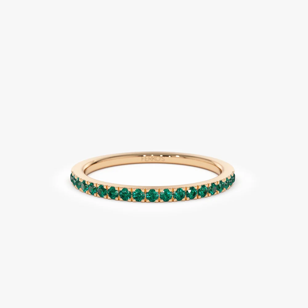 14k Half Eternity Emerald Ring - Image 4