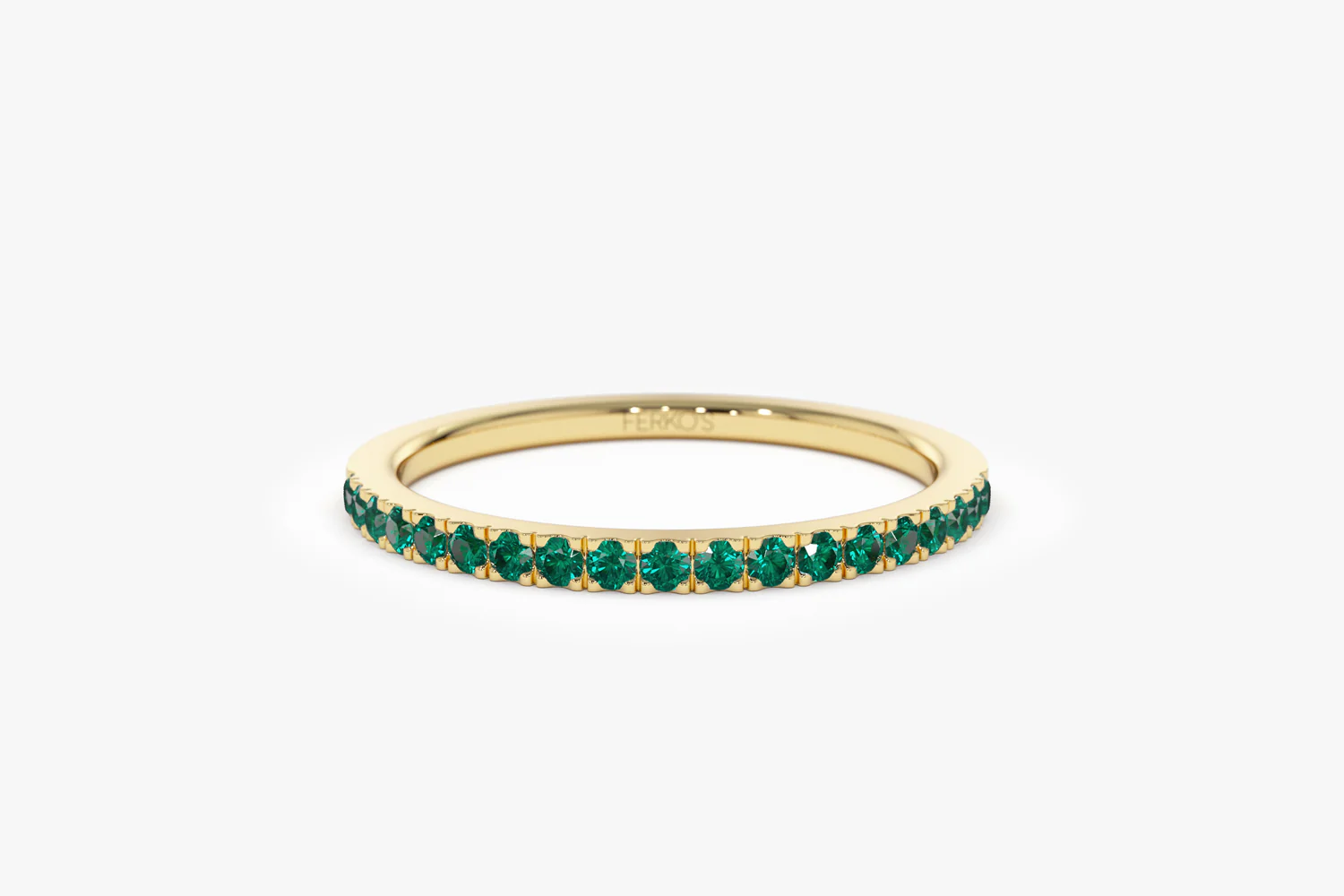 14k Half Eternity Emerald Ring - Image 8