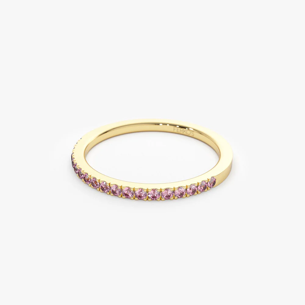 14k Half Eternity Pink Sapphire Ring - Image 7