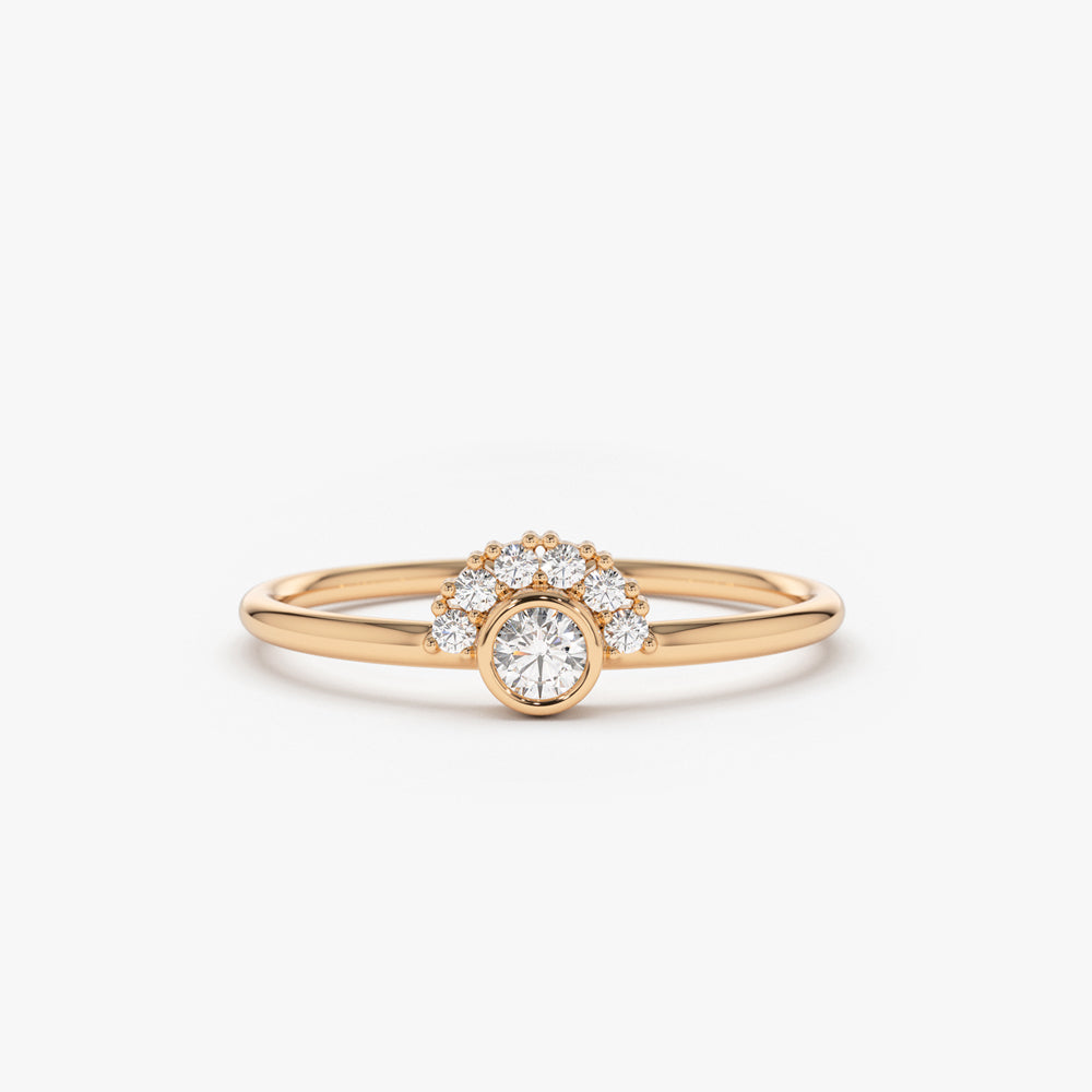 14K Gold Half Halo Diamond Ring - Image 5
