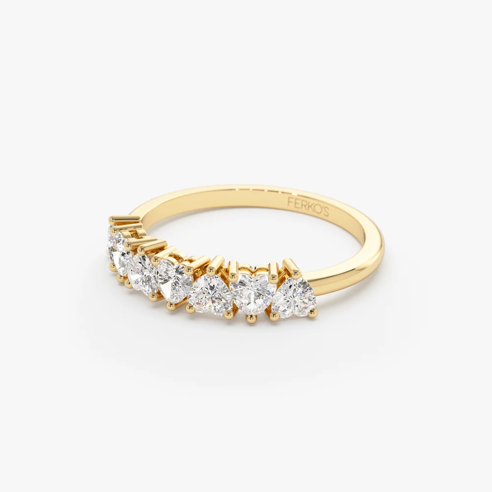 14k Heart Shape Up Down Prong Setting Diamond Ring - Image 7