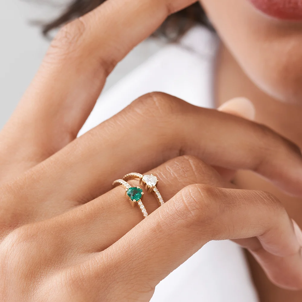 14k Heart-Shaped Diamond Ring - Image 4