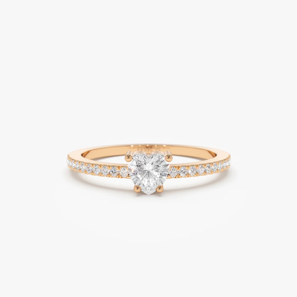 14k Heart-Shaped Diamond Ring - Image 6