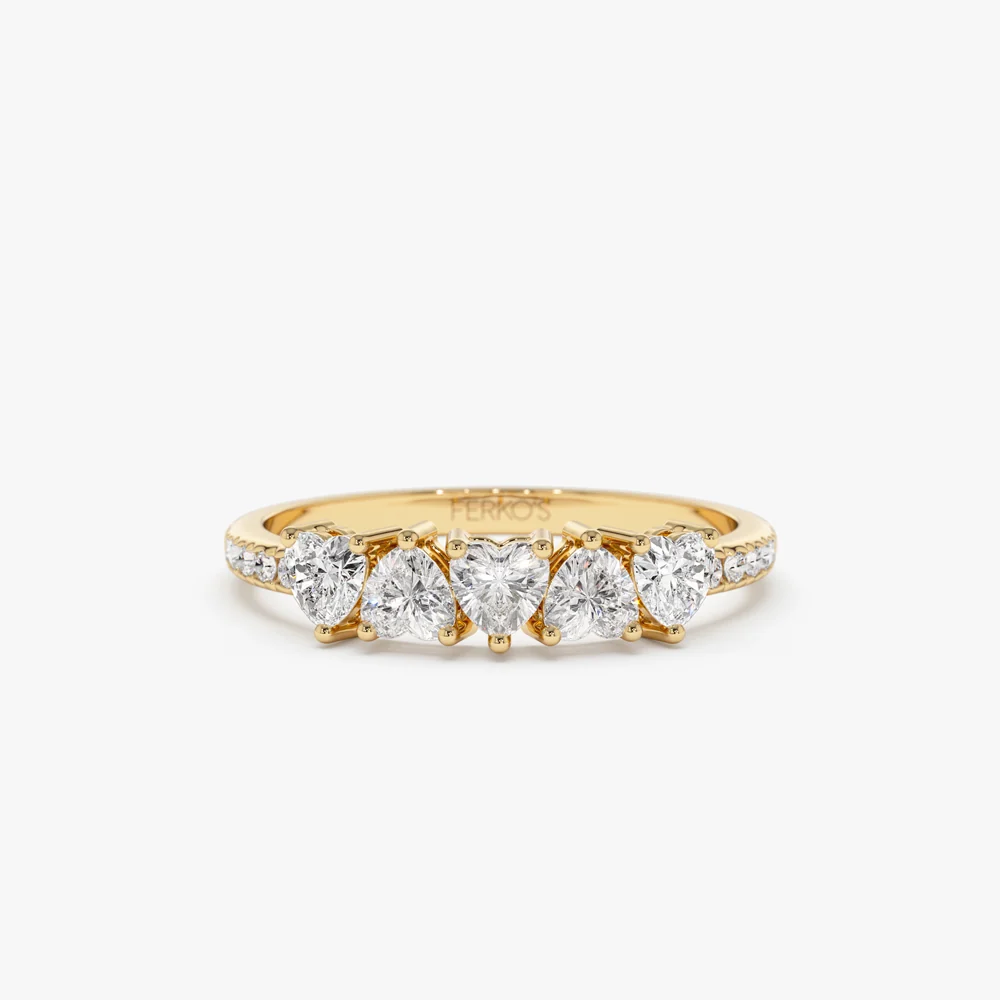 14k Heart Shaped Diamond Ring w/ Pave Diamonds