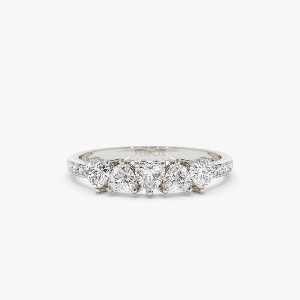 14k Heart Shaped Diamond Ring w/ Pave Diamonds - Image 5