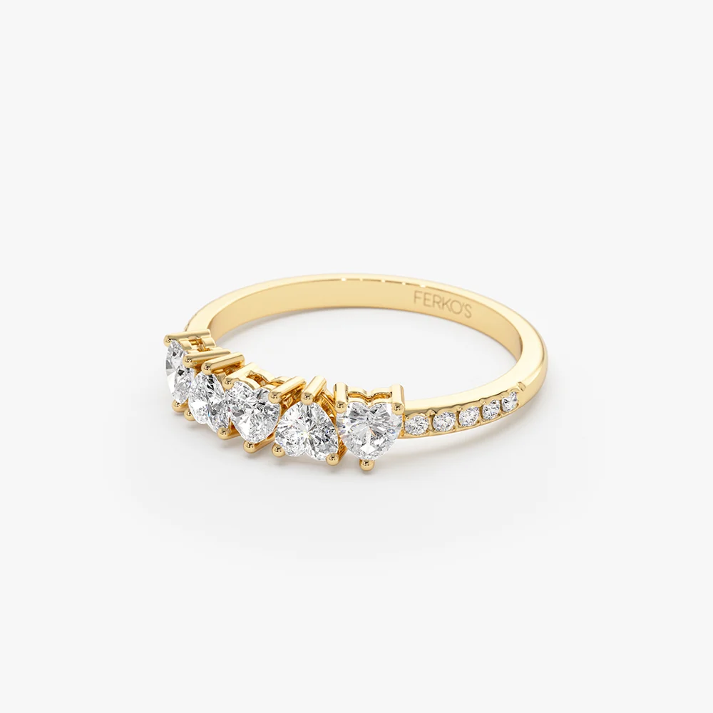 14k Heart Shaped Diamond Ring w/ Pave Diamonds - Image 6