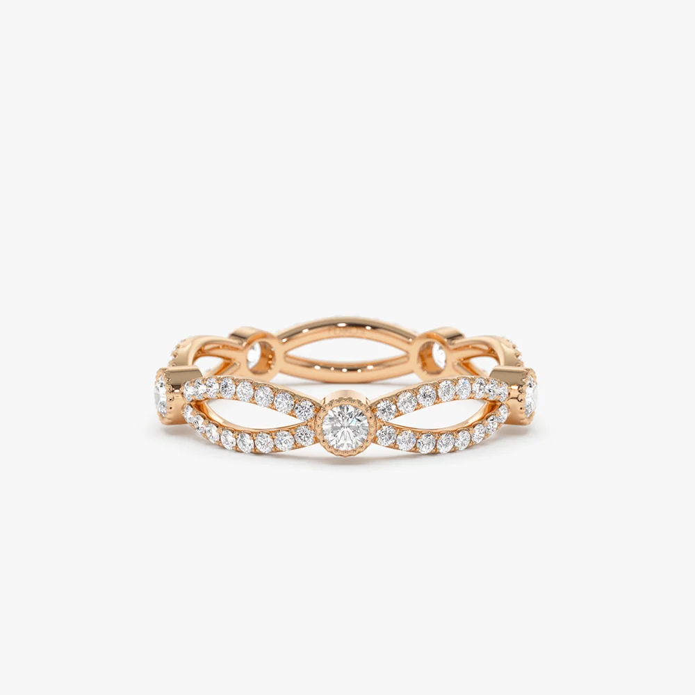 14K Infinity Diamond Eternity Ring - Image 4