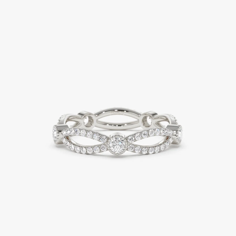 14K Infinity Diamond Eternity Ring - Image 5