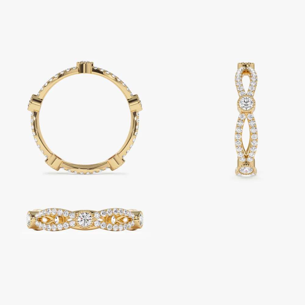 14K Infinity Diamond Eternity Ring - Image 7
