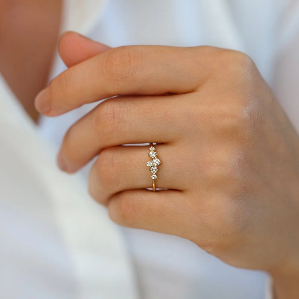 14K Large Diamond Cluster Ring - Image 3