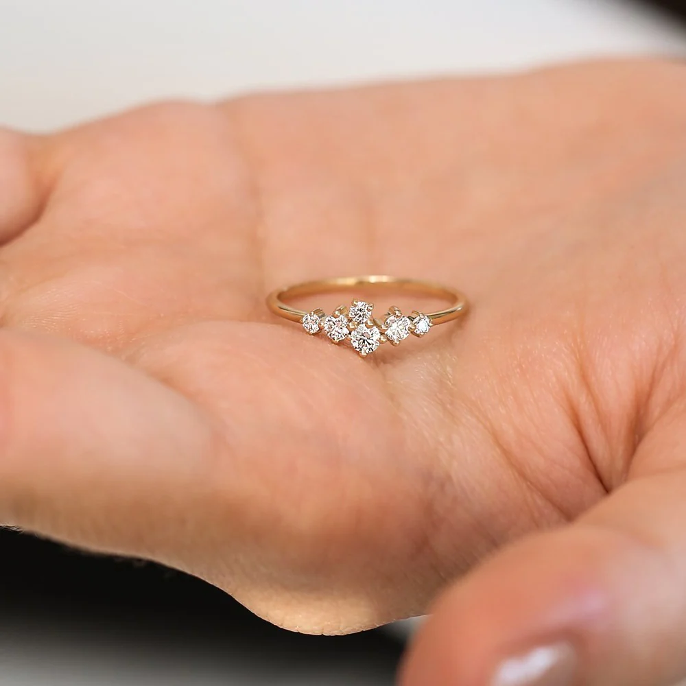 14K Large Diamond Cluster Ring - Image 4