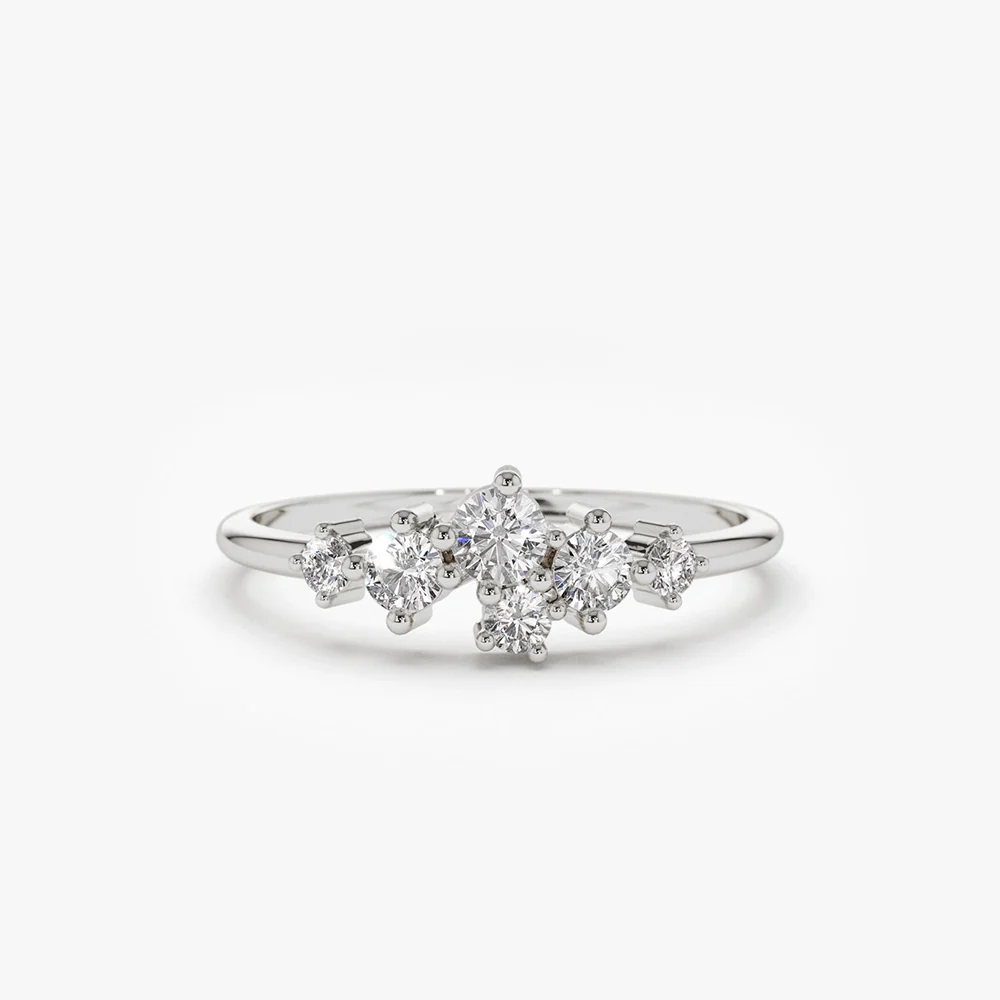 14K Large Diamond Cluster Ring - Image 6