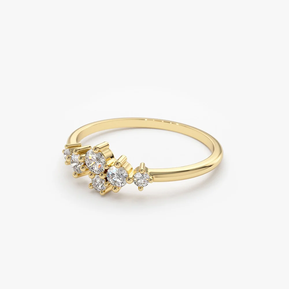 14K Large Diamond Cluster Ring - Image 7