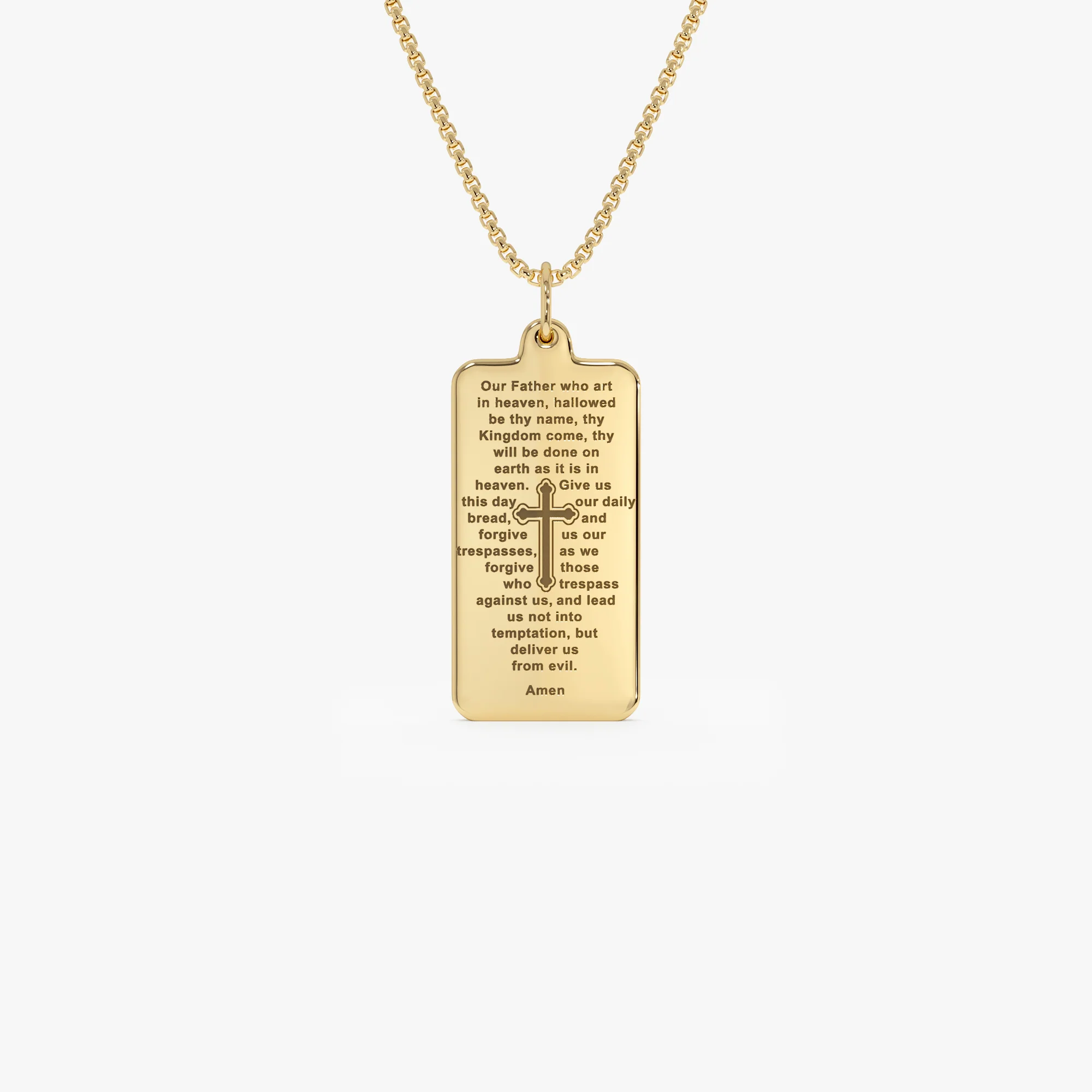 14K Lord’s Prayer Tag Pendant