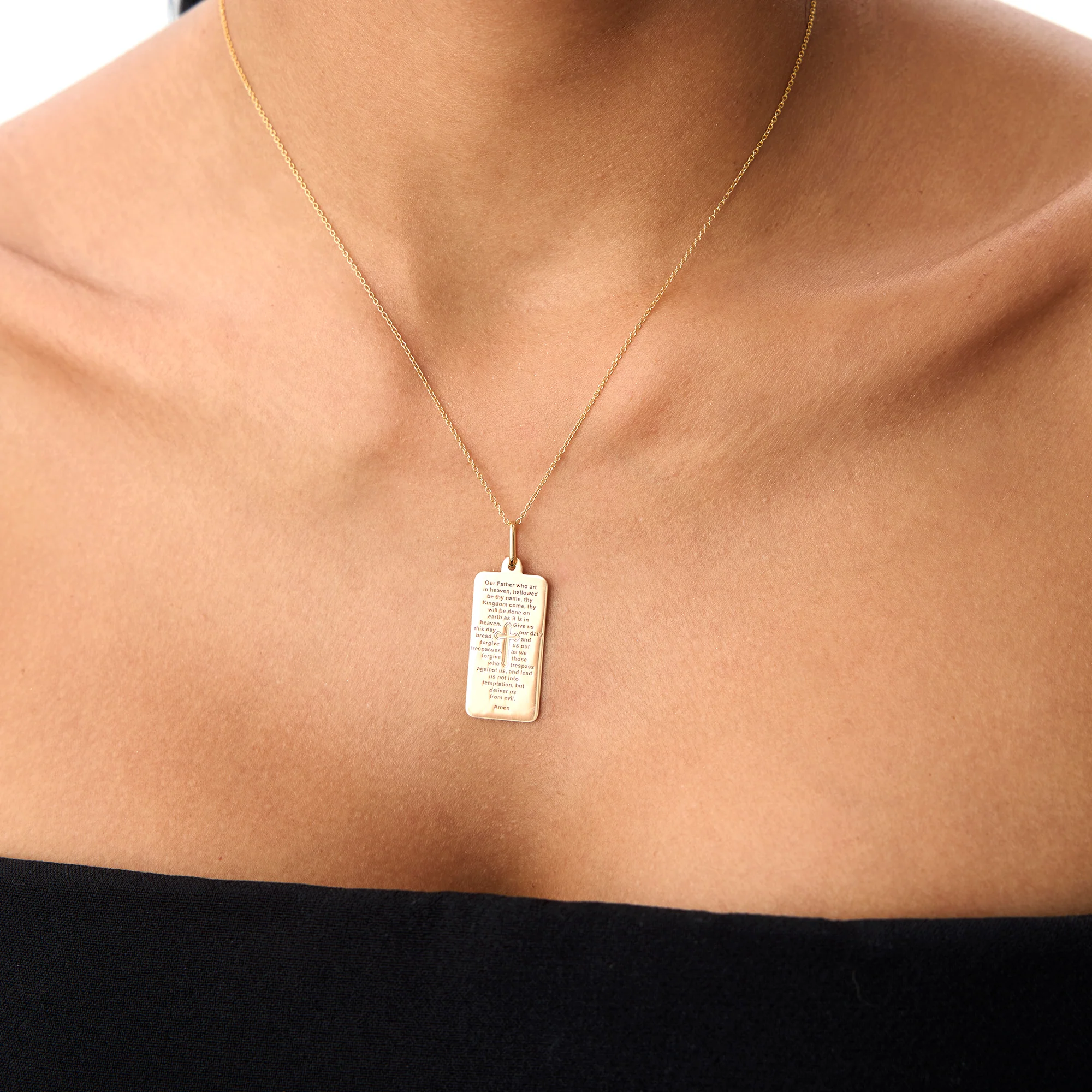 14K Lord’s Prayer Tag Pendant - Image 3