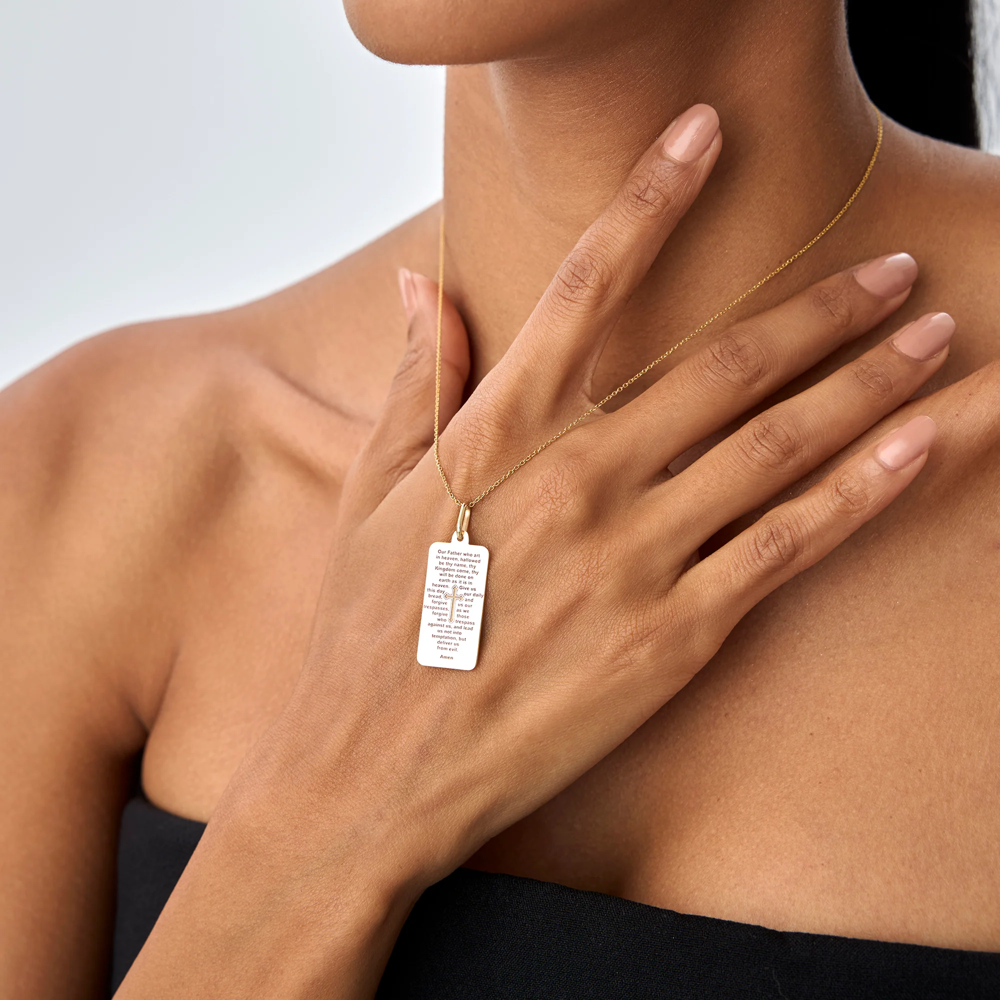14K Lord’s Prayer Tag Pendant - Image 4