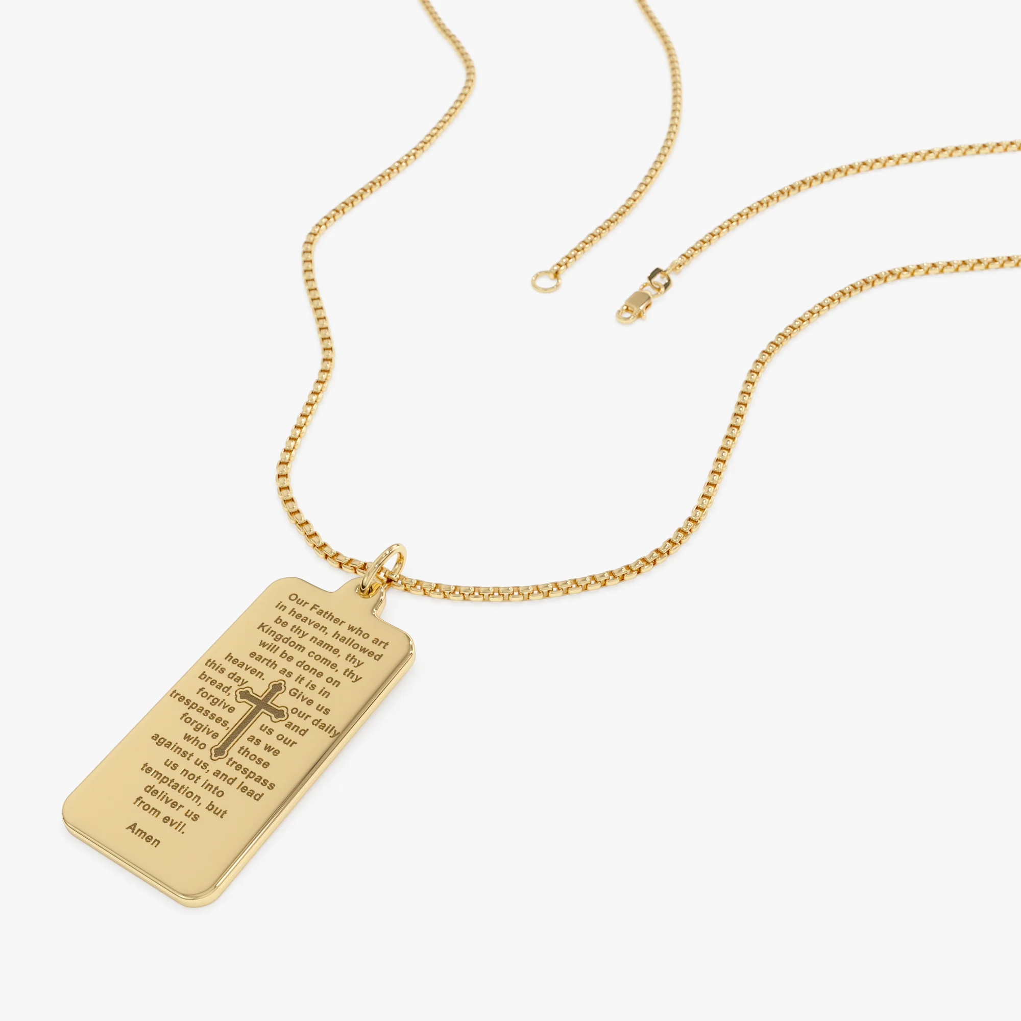 14K Lord’s Prayer Tag Pendant - Image 5