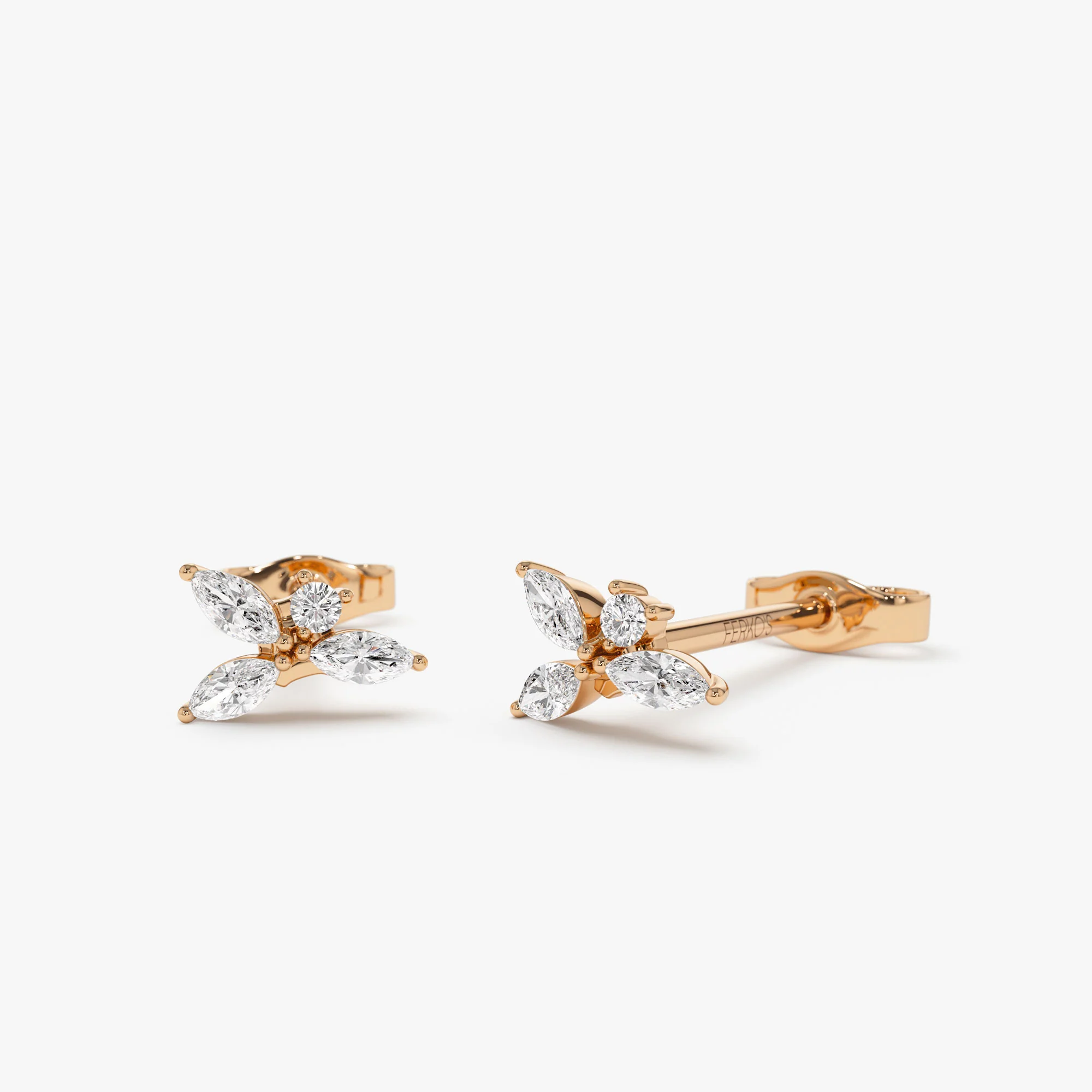 14K Marquise Diamond Cluster Studs - Image 4