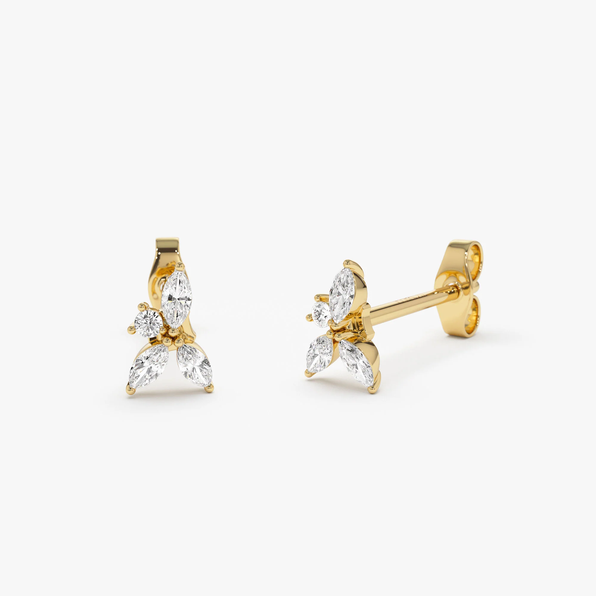 14K Marquise Diamond Cluster Studs - Image 6
