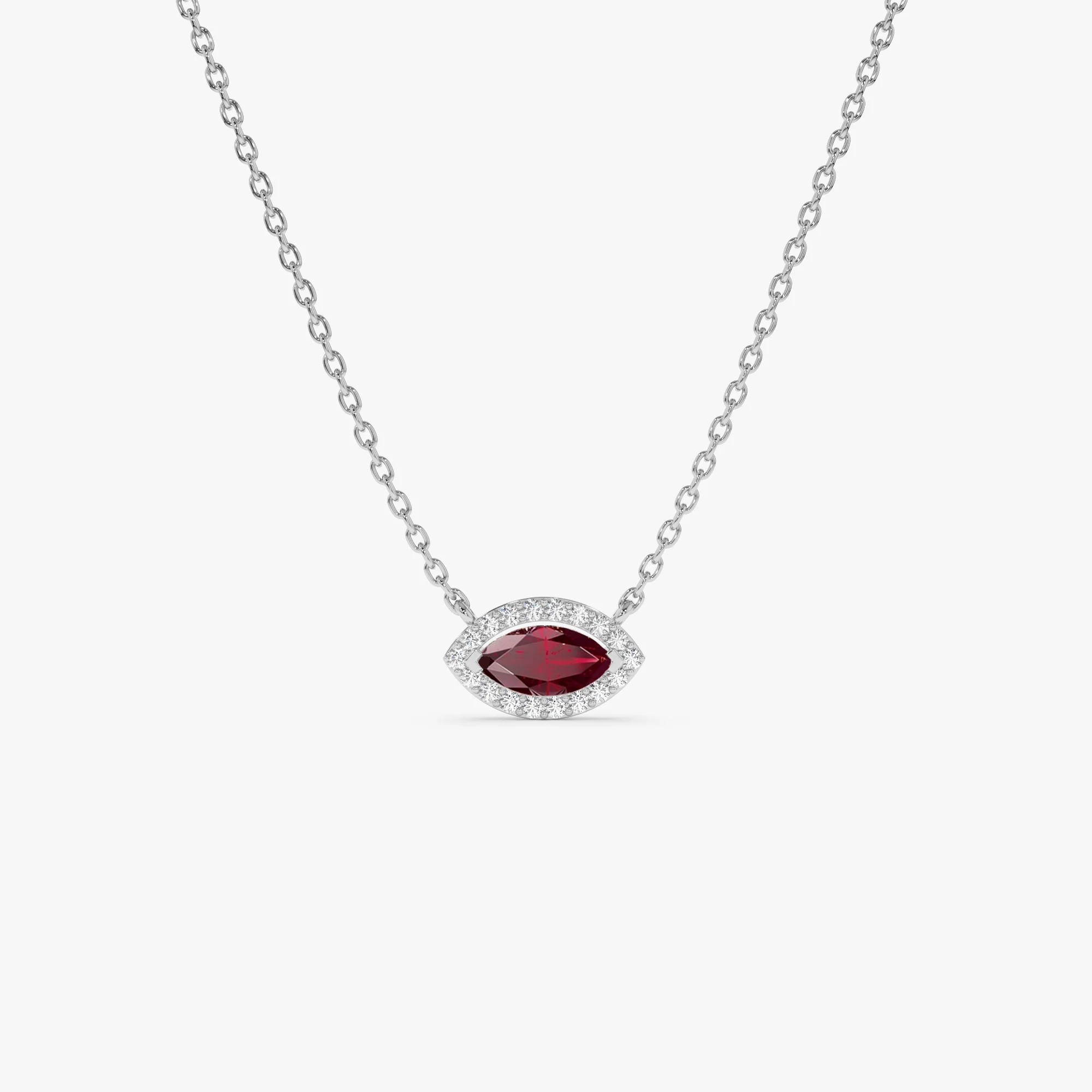14k Marquise Ruby with Halo Diamond Setting - Image 7