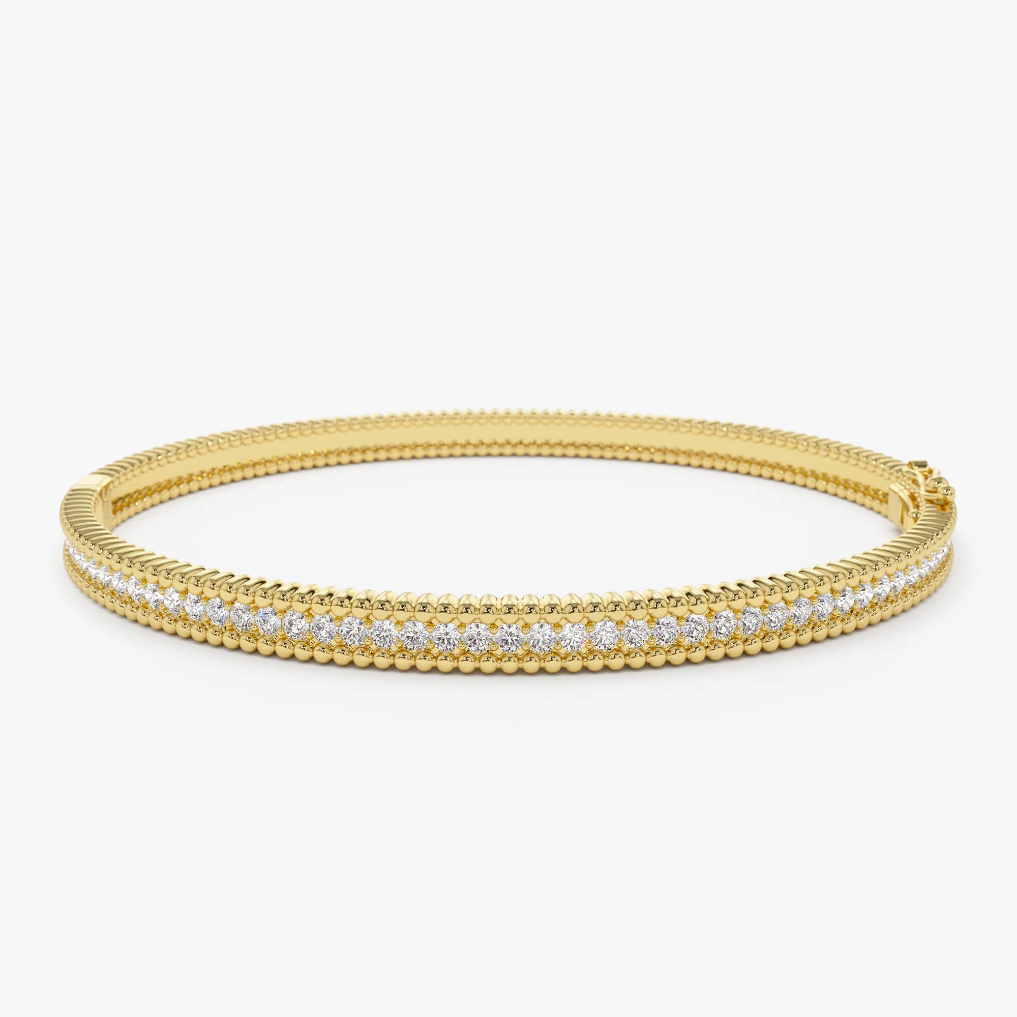 14k Milgrain Diamond Bangle Bracelet