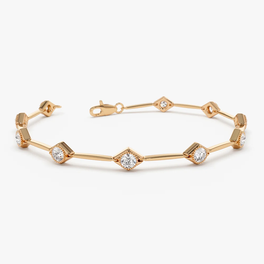 14k Milgrain Setting Diamond Infinity Bracelet 1.20 ctw - Image 4