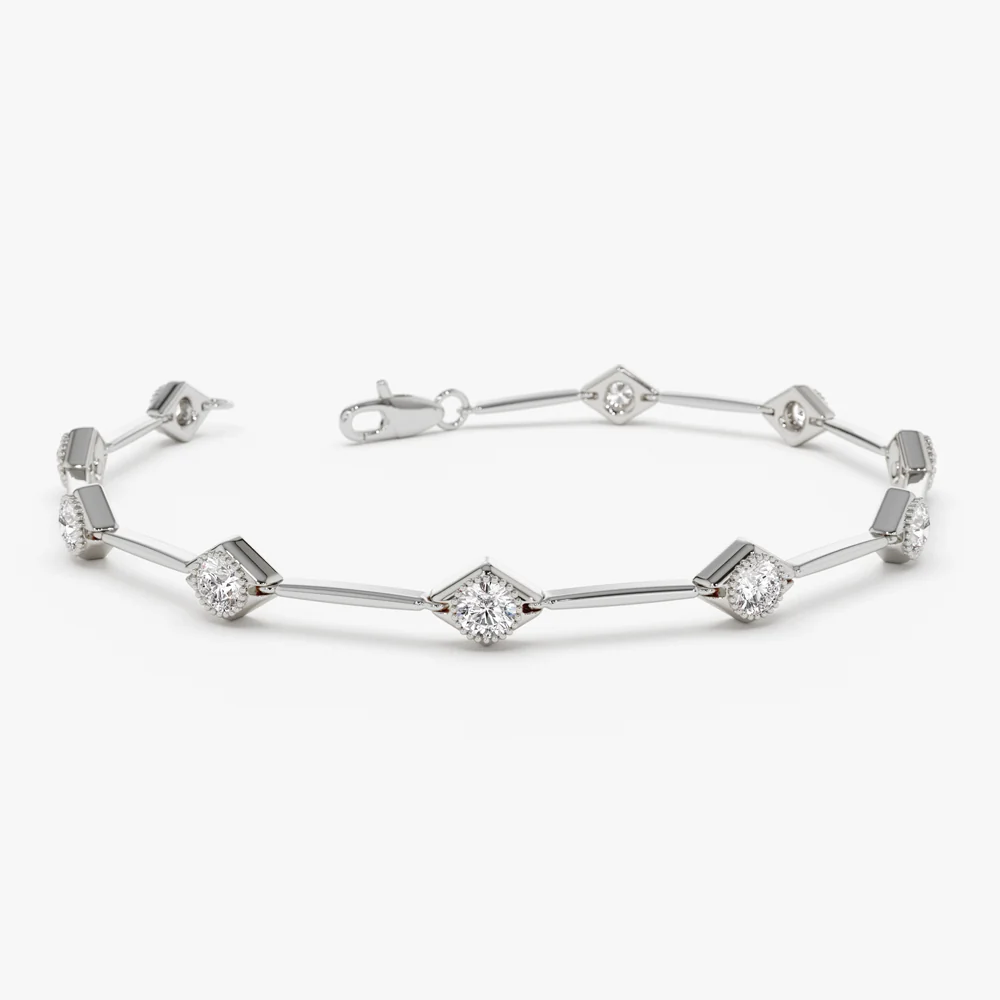 14k Milgrain Setting Diamond Infinity Bracelet 1.20 ctw - Image 5
