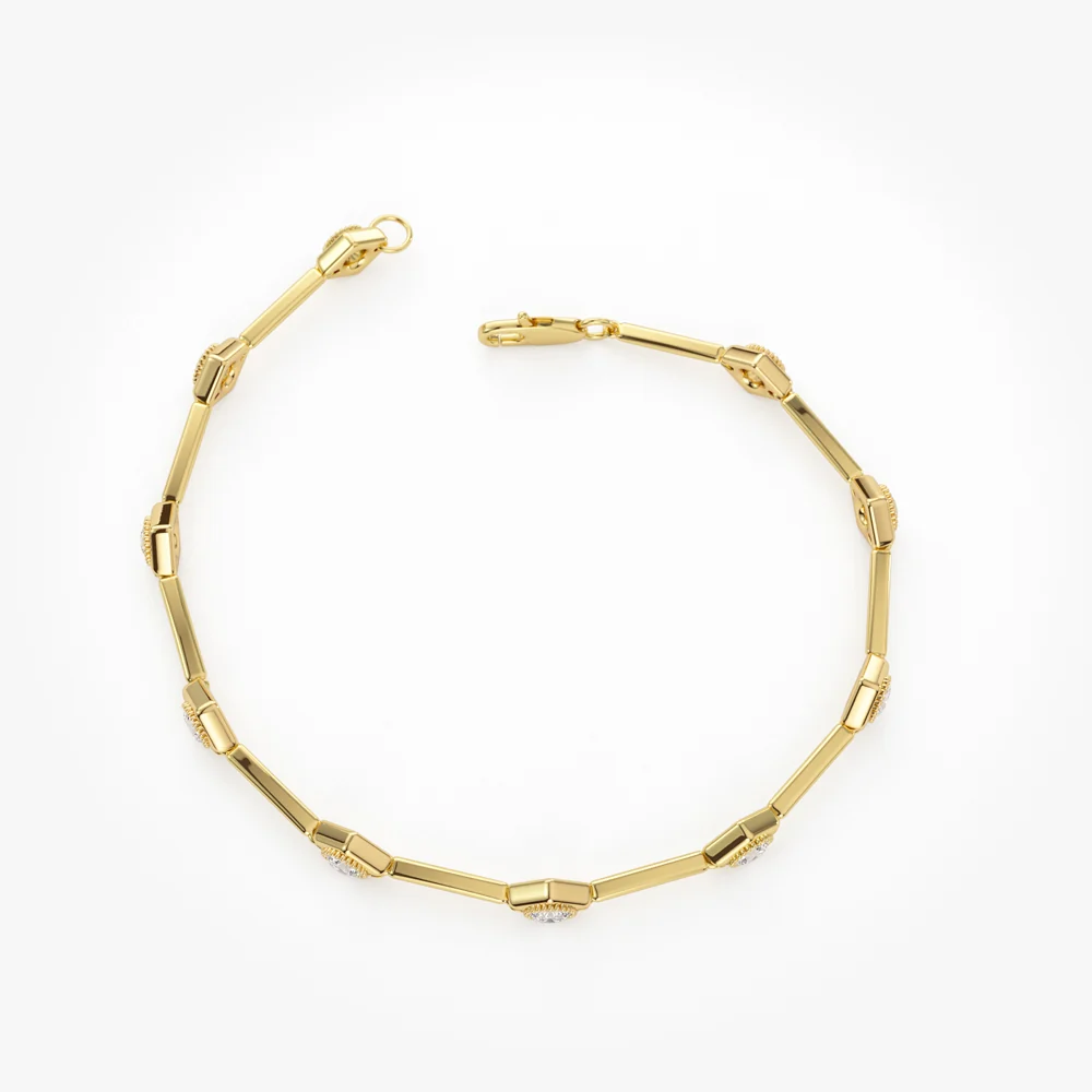 14k Milgrain Setting Diamond Infinity Bracelet 1.20 ctw - Image 6