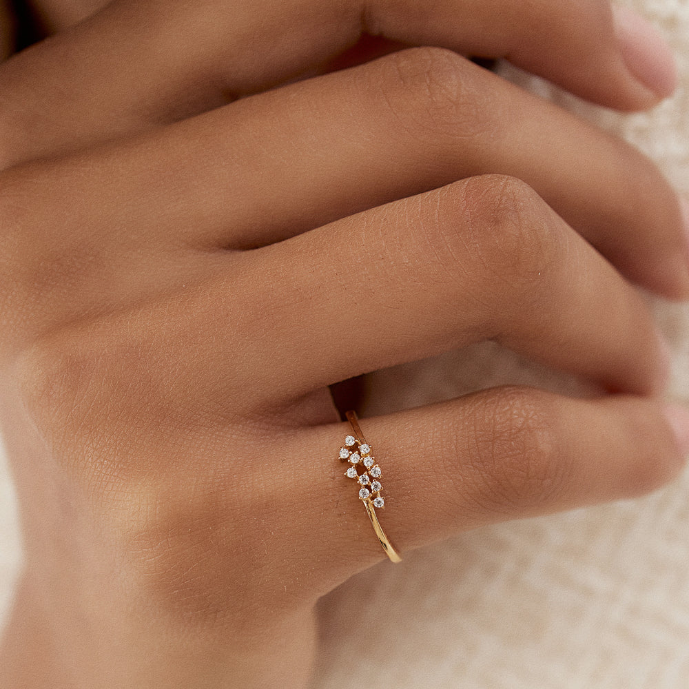 14k Mini Cluster Diamond Ring - Image 2