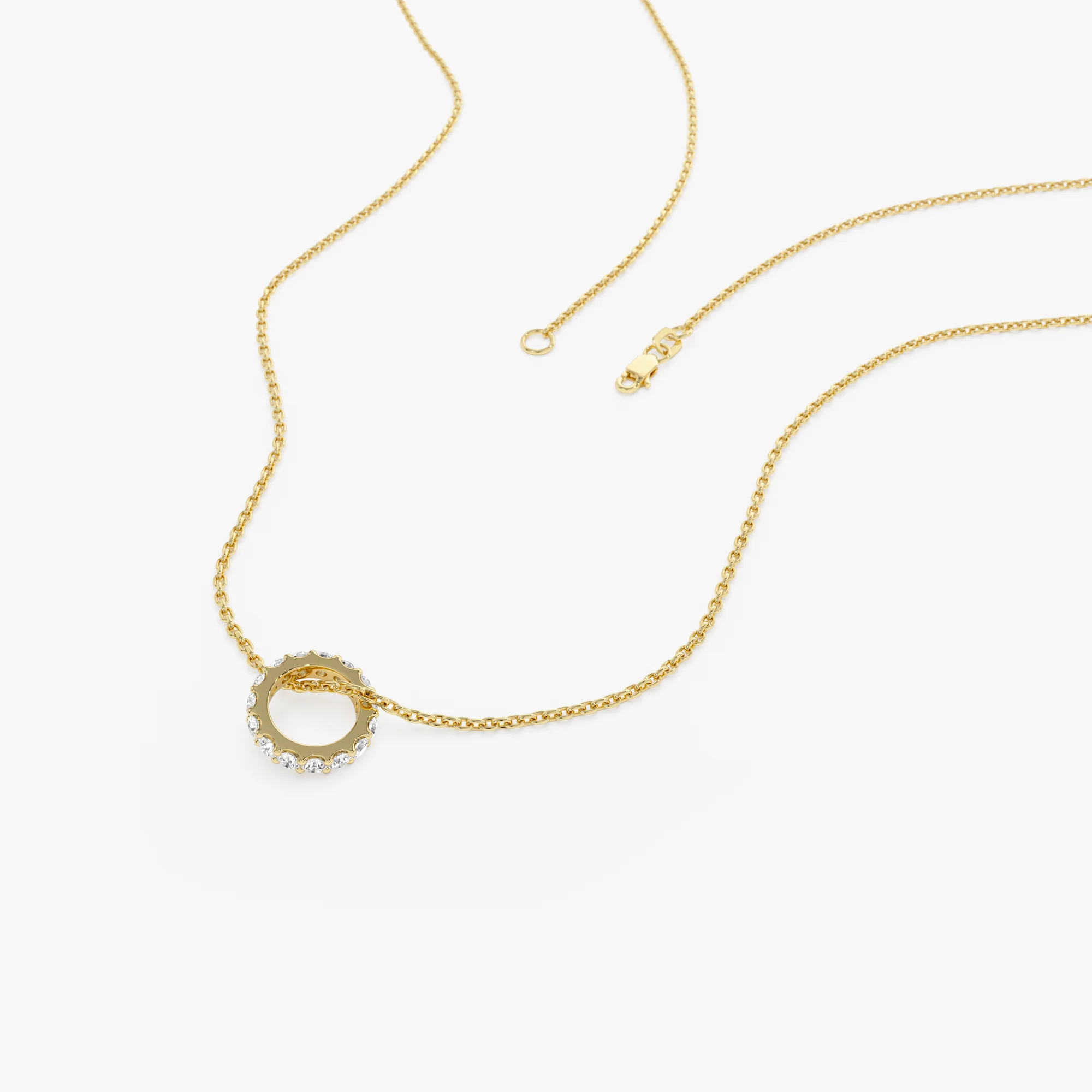 14k Mini Rondelle Charm in Lab Grown Diamond - Image 8