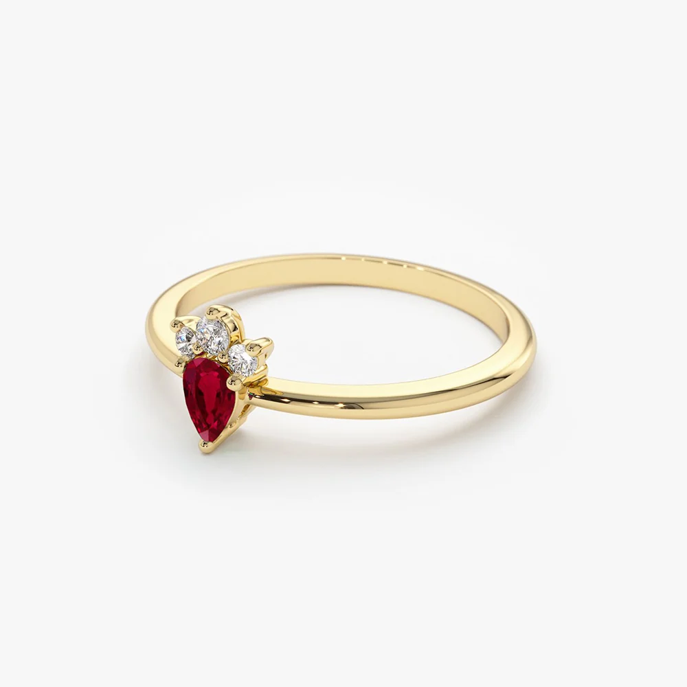 14k Mini Ruby and Diamond Ring - Image 7