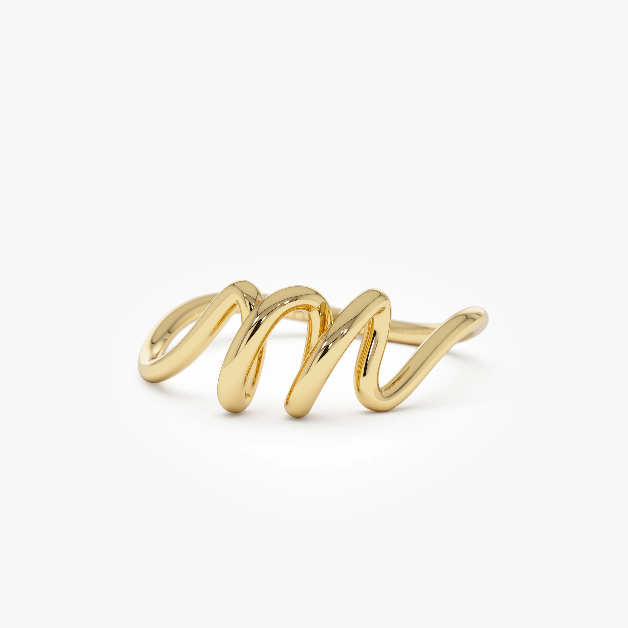 14K Minimalist Wire Letter Ring - Image 8