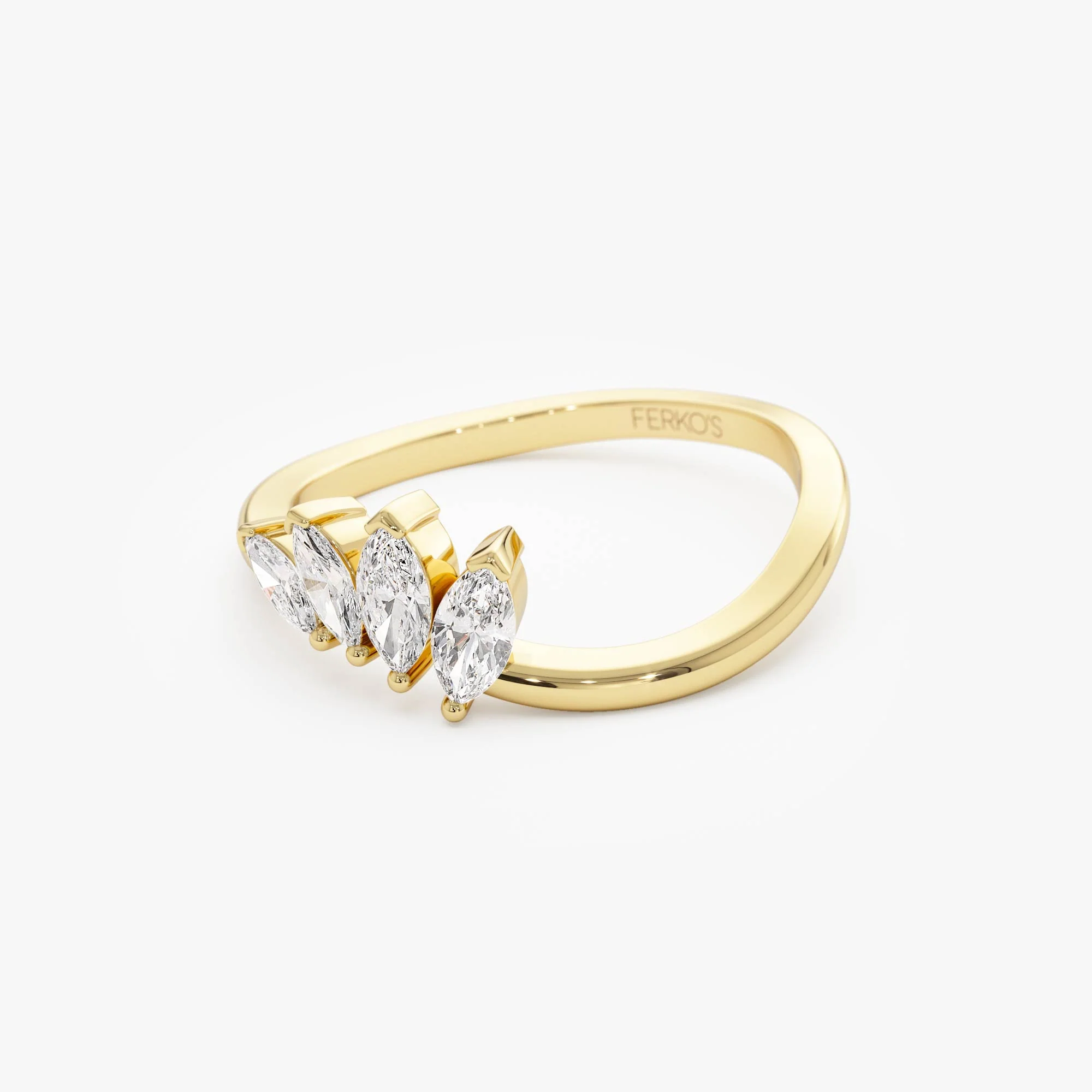 14k Modern Marquise Diamond Cluster Ring - Image 8