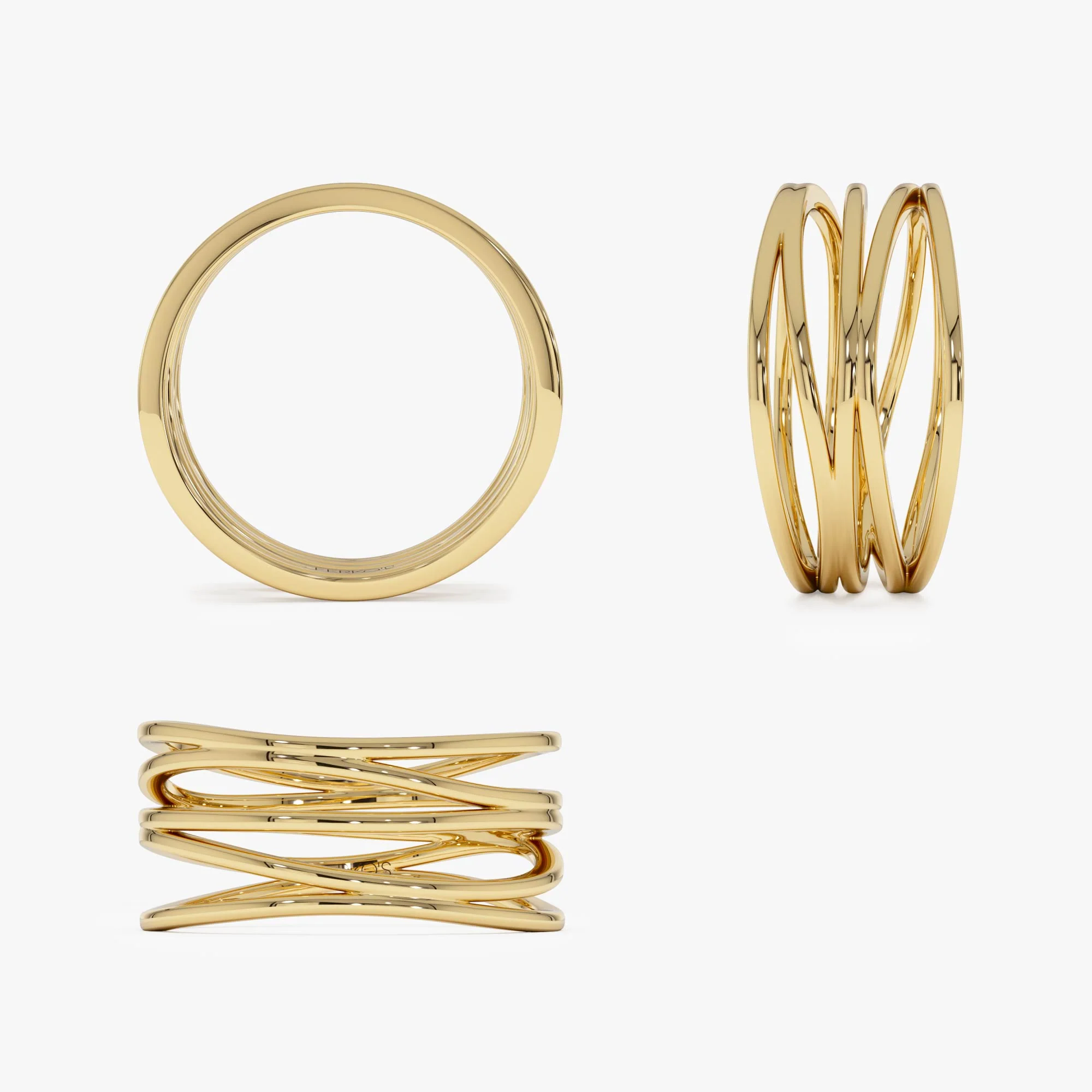 14k Multi-Intertwine Band Crossover Statement Ring - Image 11