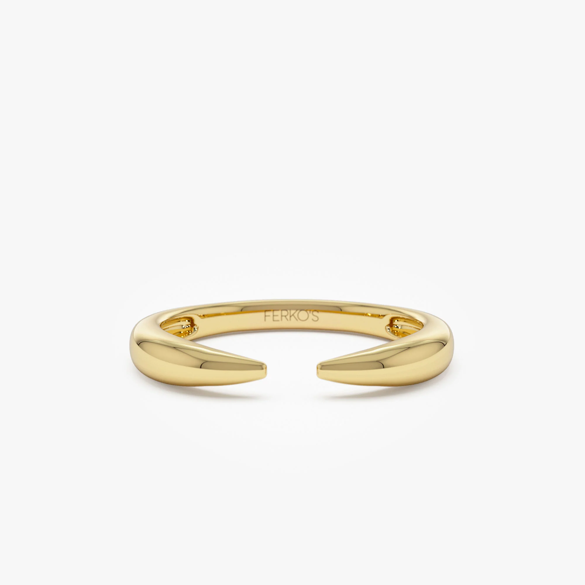 14K Open Claw Cuff Ring For Women