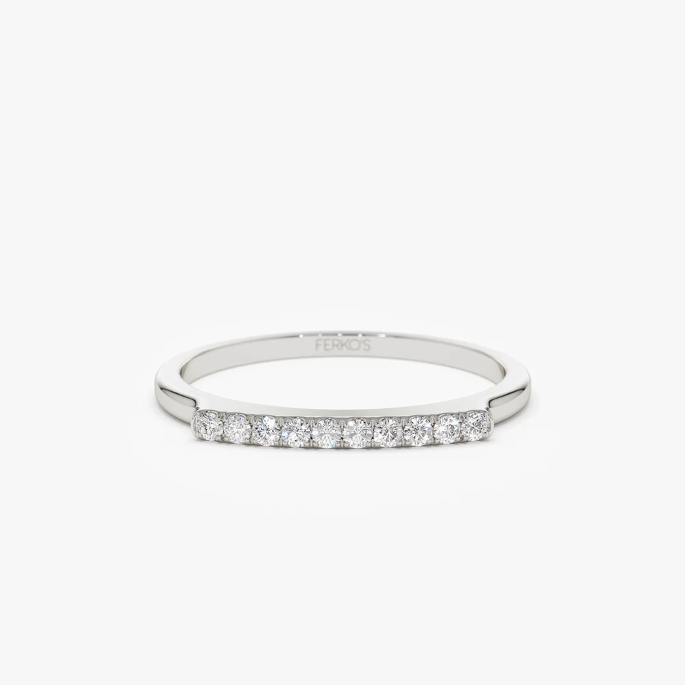 14k Pave Diamond Bar Ring - Image 7