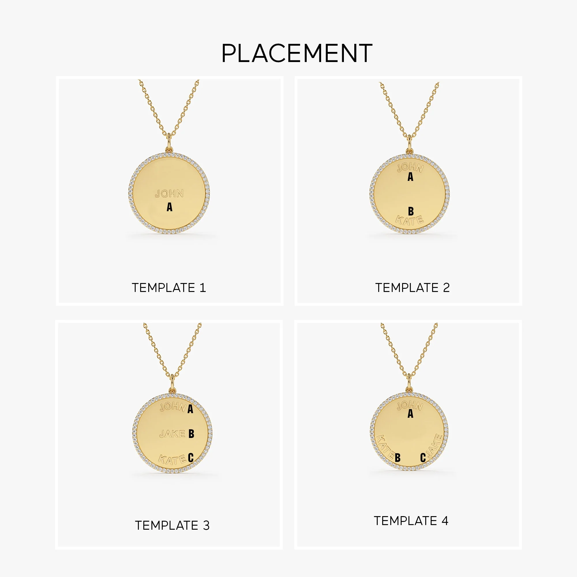 14k Personalized Diamond Medallion Necklace - Image 4